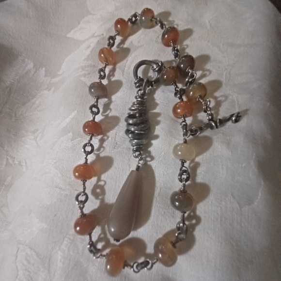 Stephen Dweck Beaded Y Drop Toggle Necklace, SS - Picture 6 of 13